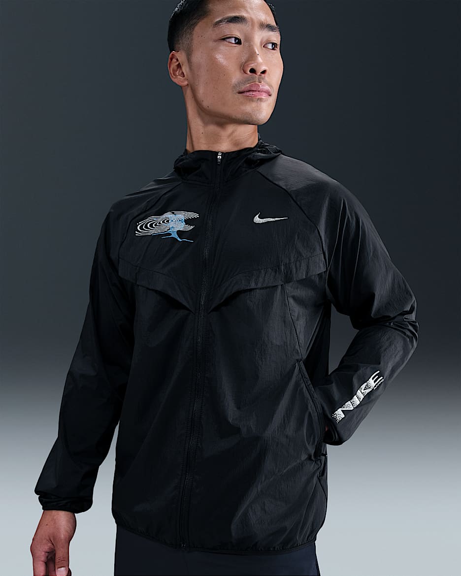 Nike UVプロテクションジャケット M ブラック Nike Stride Men's UV Repel Running Jacket. Nike FI